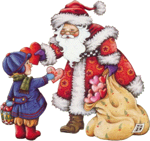 Mikołaj daje prezenty